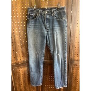 Levi's Premium Big E 501 Button Fly Jeans 31x30 Distressed PC9-12501-0369